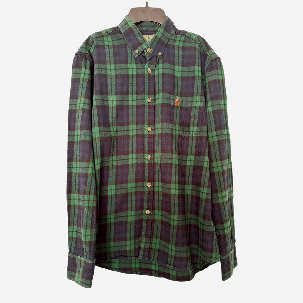 KJP Green and Blue Flannel  Plaid Men's Shirt